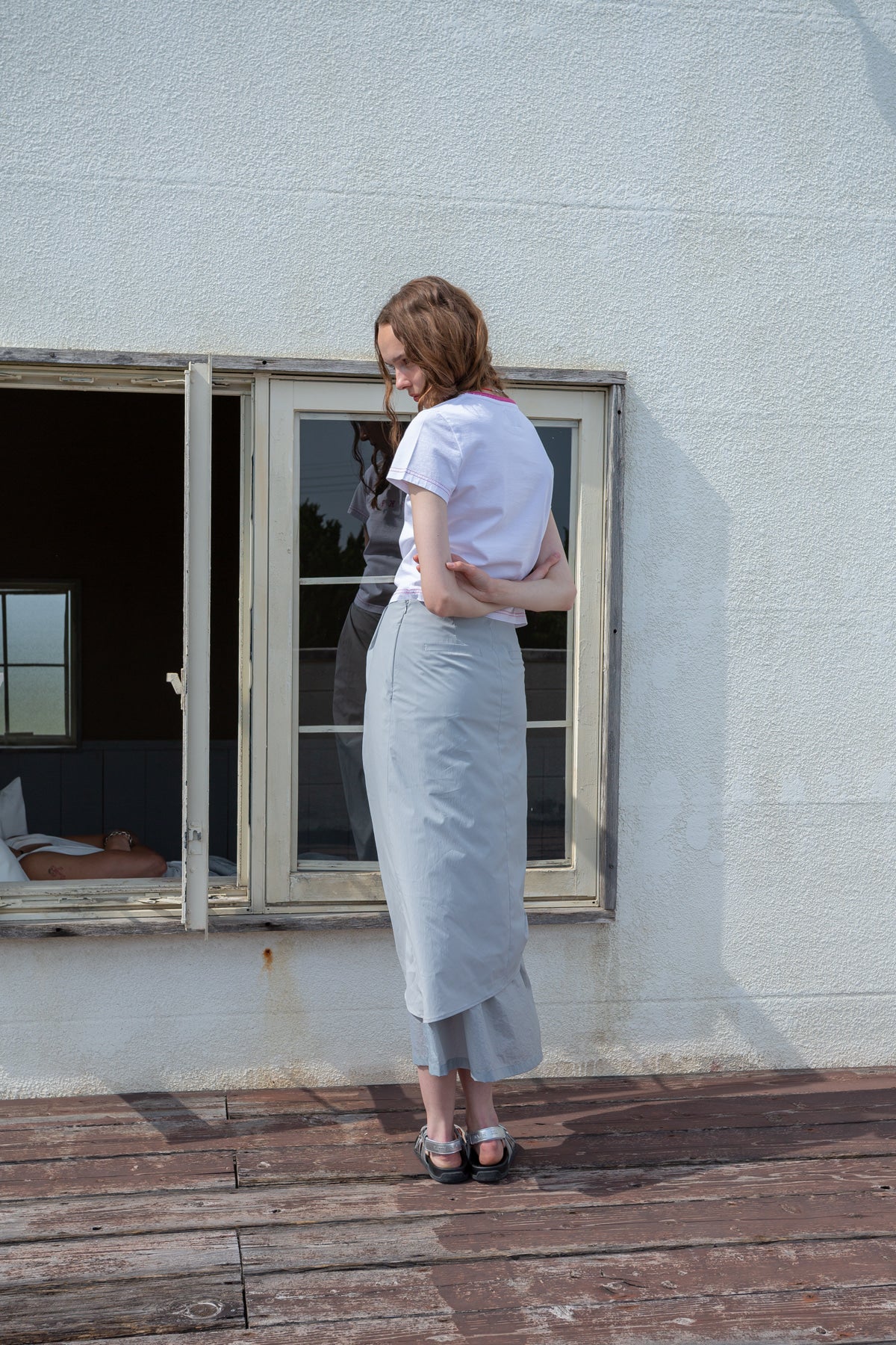 Matin Kim - Color Point Arch Logo Top (White) product image 10 | TRAB K-Fashion Australia