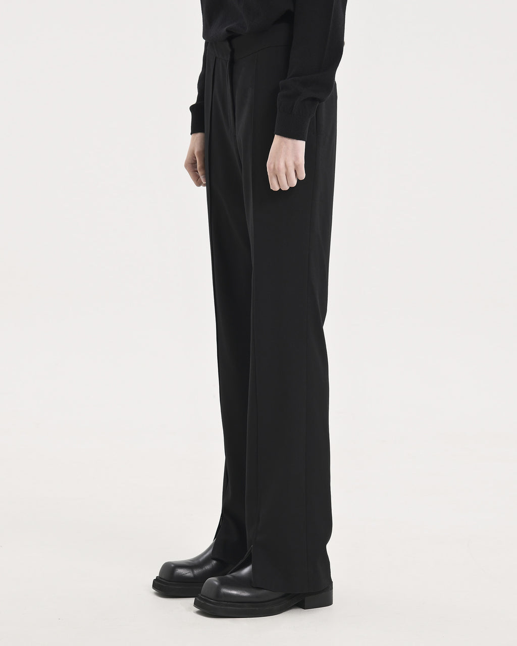 Brownyard - Lowrise Slit Pants (Black) product image 3 | TRAB K-Fashion Australia