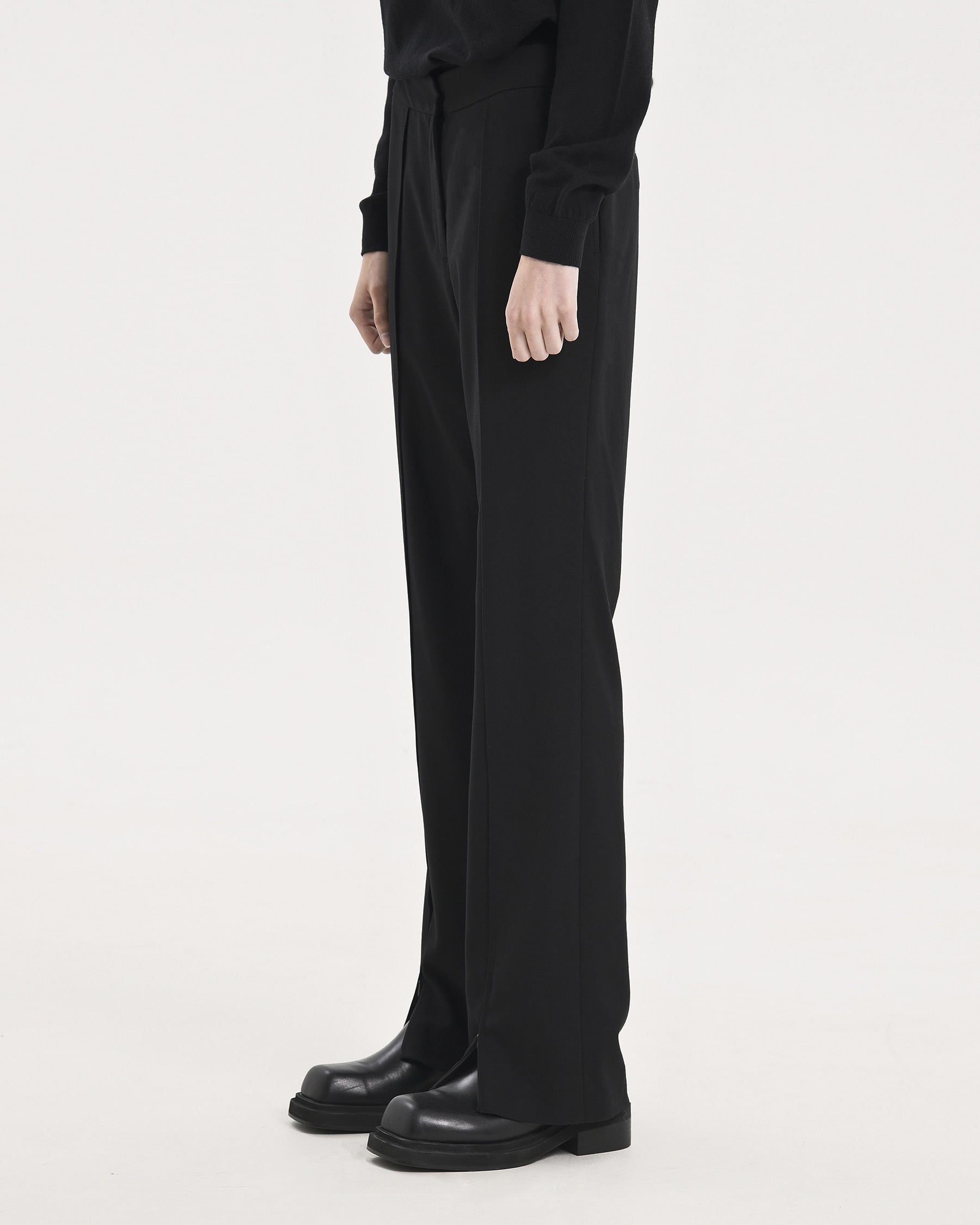 Brownyard - Lowrise Slit Pants (Black) product image 3 | TRAB K-Fashion Australia