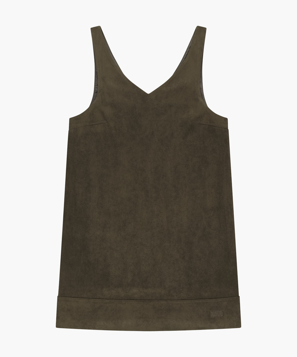 Marithe & Francois Girbaud - Faux Leather Sleeveless Mini Dress (Brown) product image 5 | TRAB K-Fashion Australia