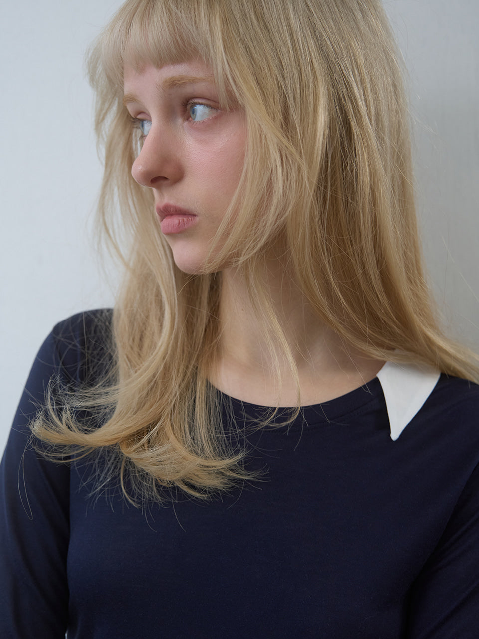 Kijun - Collar Jersey Top (Navy) product image 7 | TRAB K-Fashion Australia