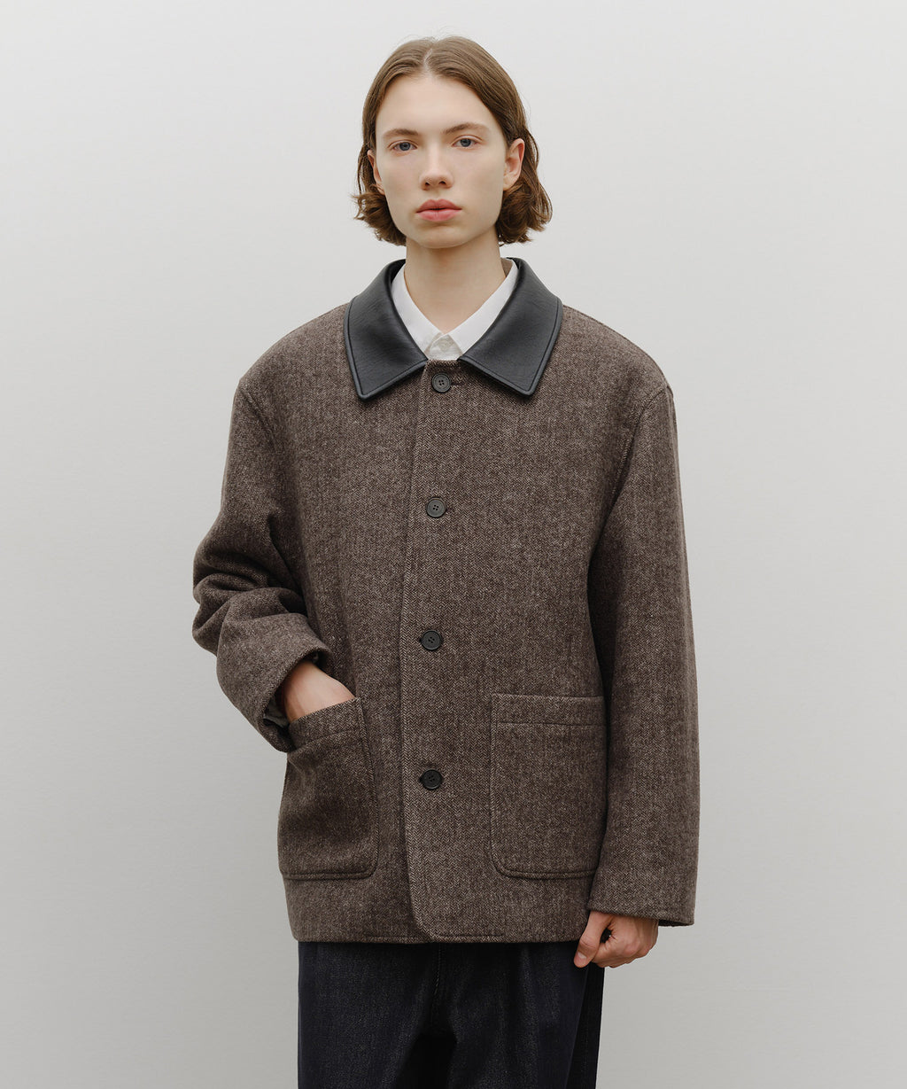 Marithe & Francois Girbaud - Collar Point Half Coat (Brown) product image 5 | TRAB K-Fashion Australia