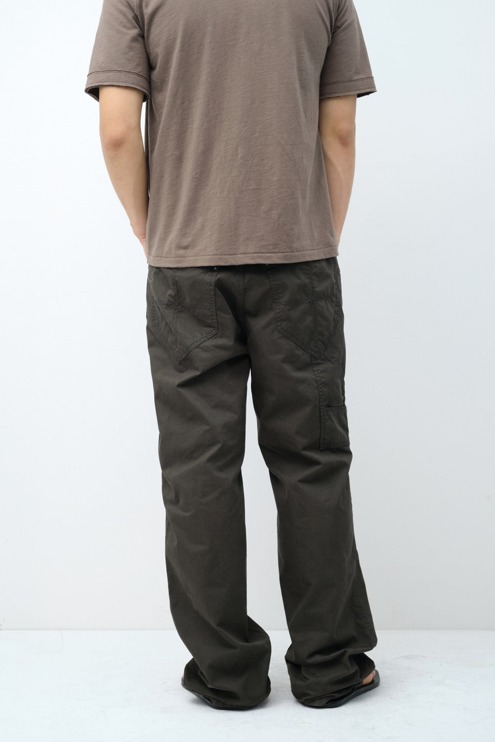 Hatchingroom - Shield Pants Herringbone Stripe (Dyed Dark Khaki) product image 8 | TRAB K-Fashion Australia