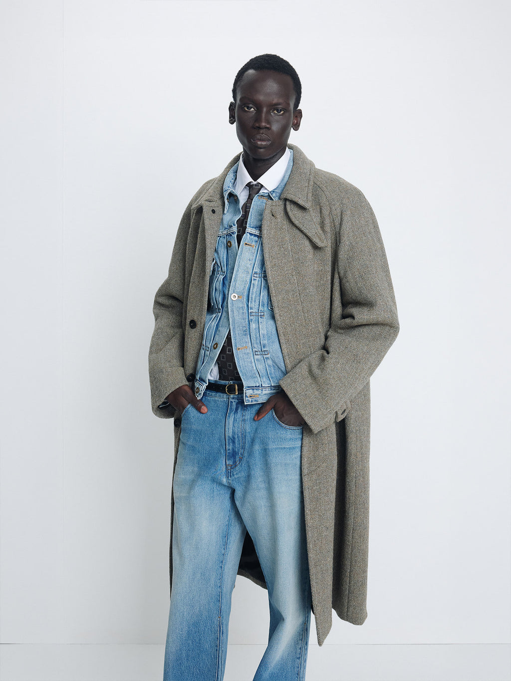Tonywack - Herringbone Wool Raglan Overcoat (Patina Taupe) product image 1 | TRAB K-Fashion Australia