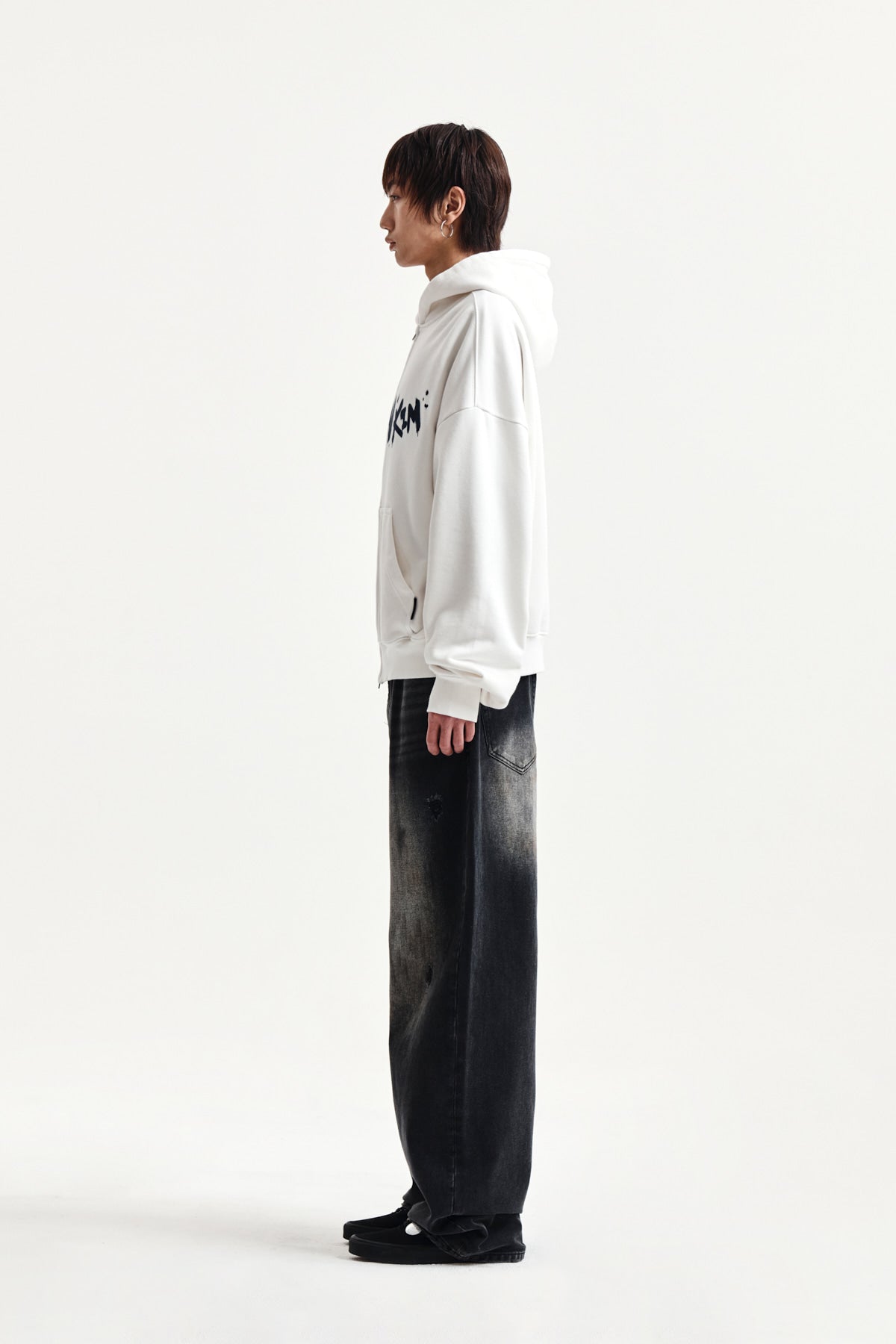 Matin Kim - Vintage Dirty Washed Denim Pants (Black) product image 11 | TRAB K-Fashion Australia