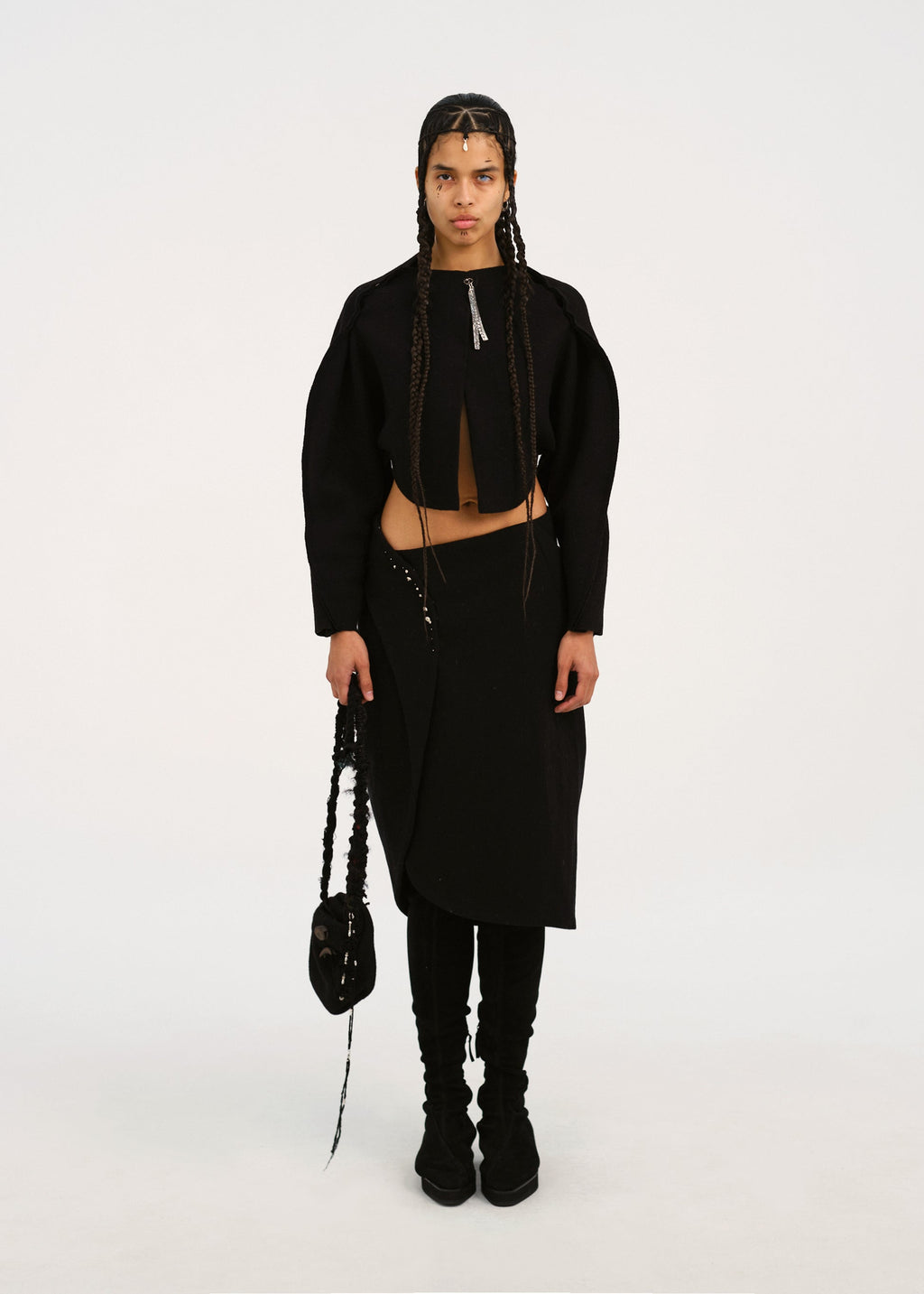 Hyein Seo - Beaded Silver Charm Skirt (Black) product image 1 | TRAB K-Fashion Australia