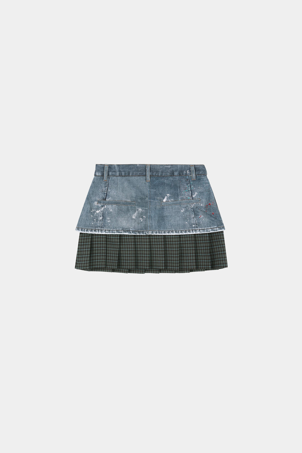 Andersson Bell - [Pre-Order – Ships July 3] Painted Denim Layered Mini Pleats Skirt (Blue) product image 15 | TRAB K-Fashion Australia