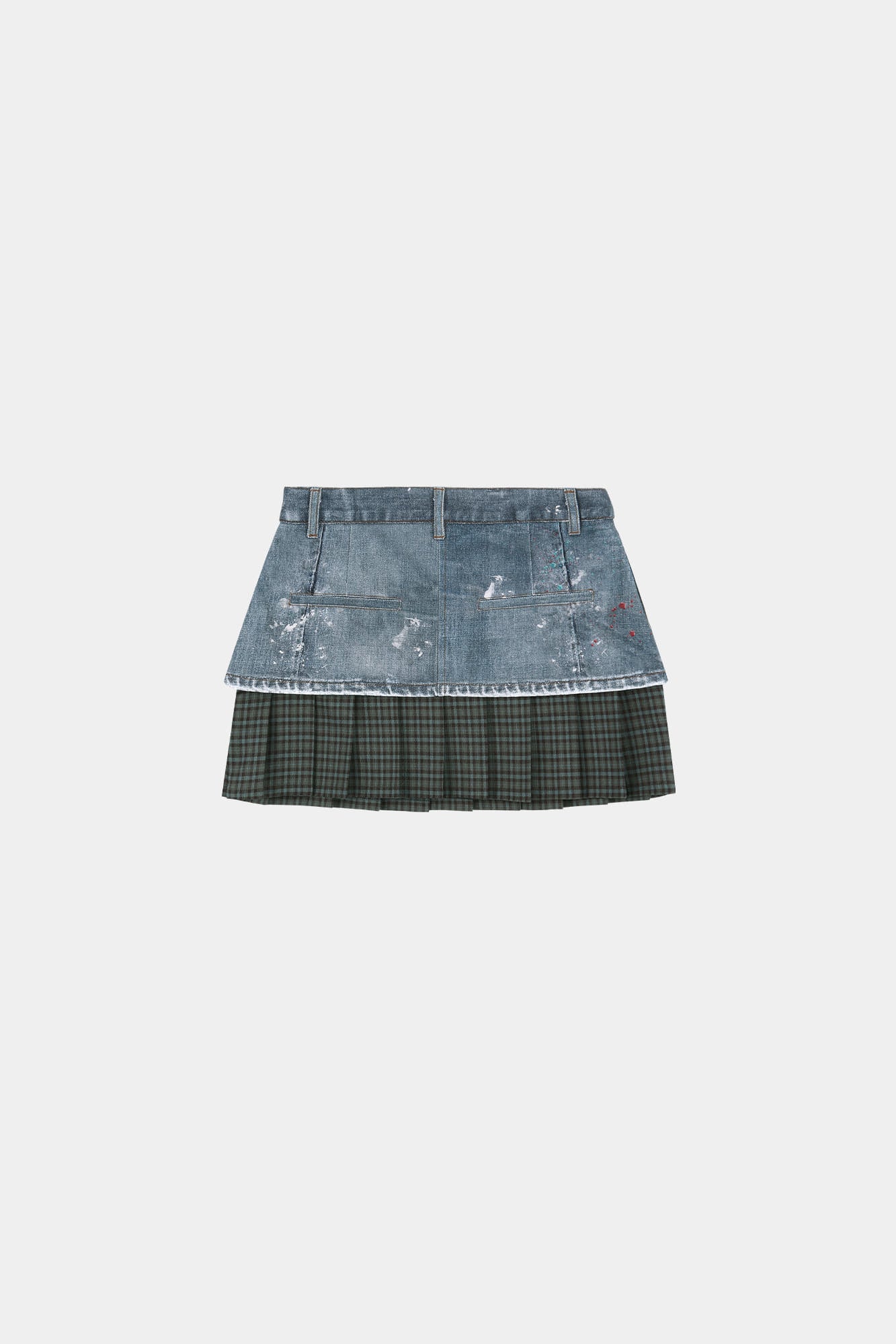 Andersson Bell - [Pre-Order – Ships July 3] Painted Denim Layered Mini Pleats Skirt (Blue) product image 15 | TRAB K-Fashion Australia
