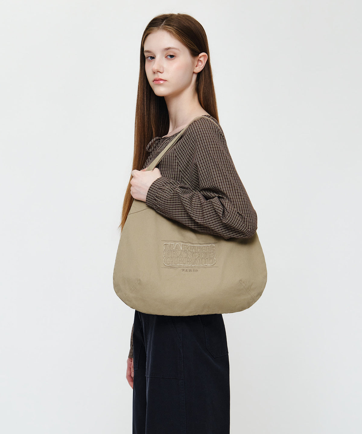 Marithe & Francois Girbaud - Classic Logo Round One Shoulder Bag (Beige) product image 6 | TRAB K-Fashion Australia