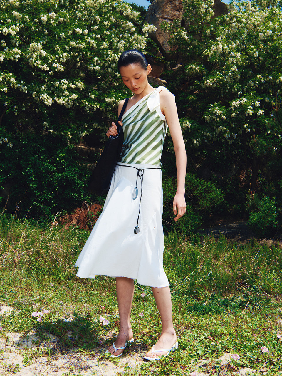 Kijun - [Ships 18 June] Stripe Scarf Top (Olive Green) product image 10 | TRAB K-Fashion Australia