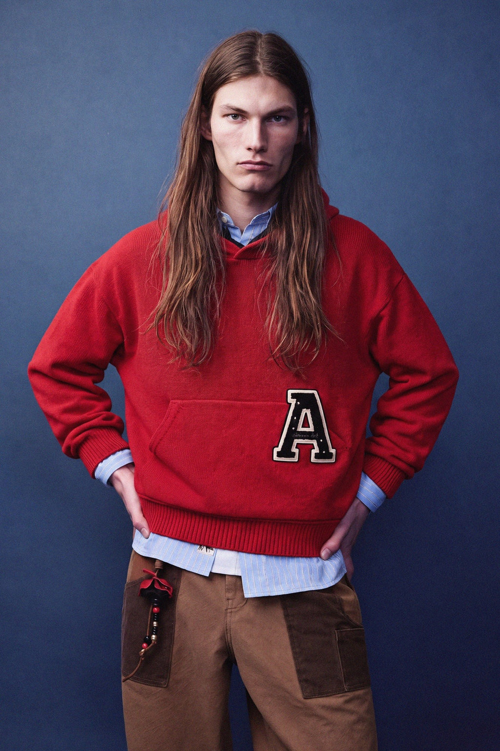 Andersson Bell - (essential) Unisex Varsity Patch Hoodie (red) (Red) product image 1 | TRAB K-Fashion Australia