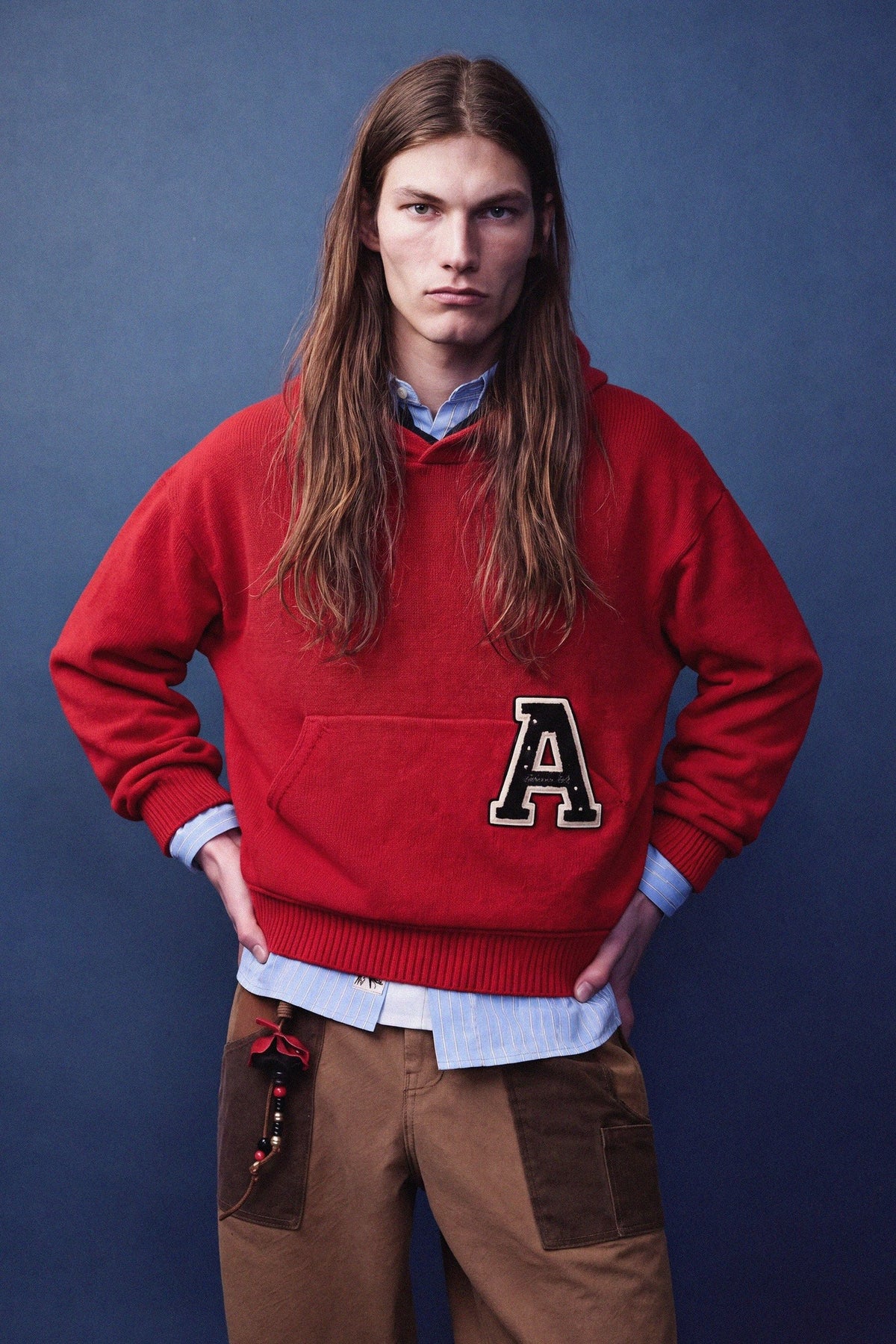 Andersson Bell - (essential) Unisex Varsity Patch Hoodie (Red) product image 1 | TRAB K-Fashion Australia
