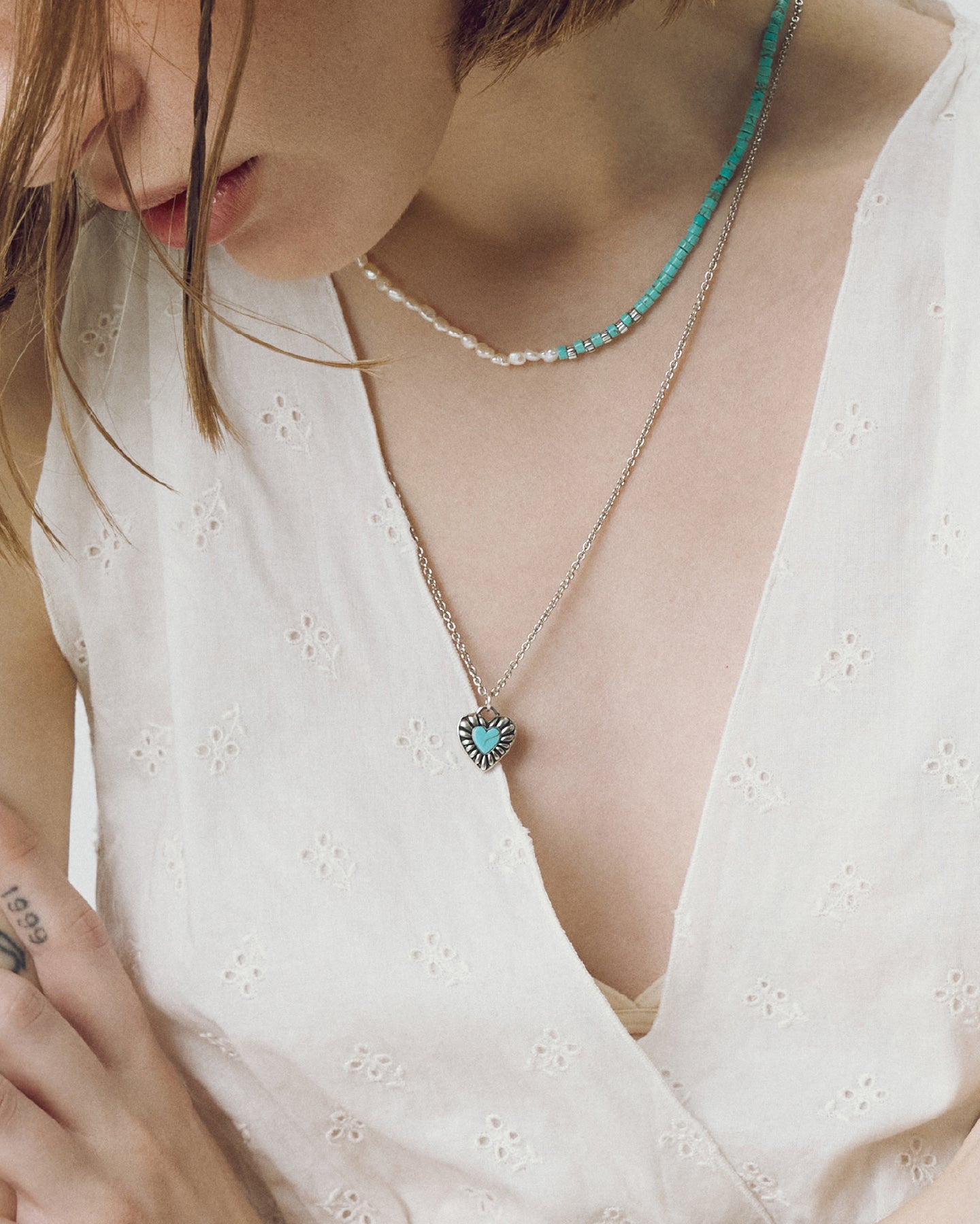 Numbering - Heart Turquoise Pendant Necklace #8760 product image 1 | TRAB K-Fashion Australia
