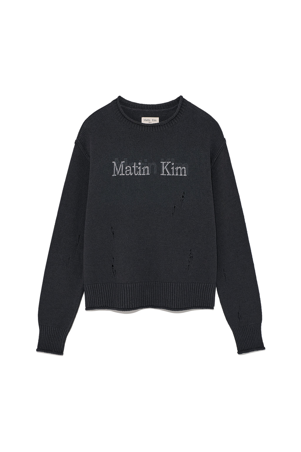 Matin Kim - Crack Logo Vintage Knit Pullover (Beige) product image 13 | TRAB K-Fashion Australia