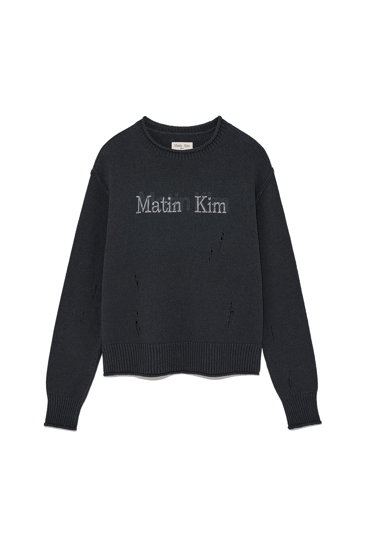 Matin Kim - Crack Logo Vintage Knit Pullover (Beige) product image 13 | TRAB K-Fashion Australia