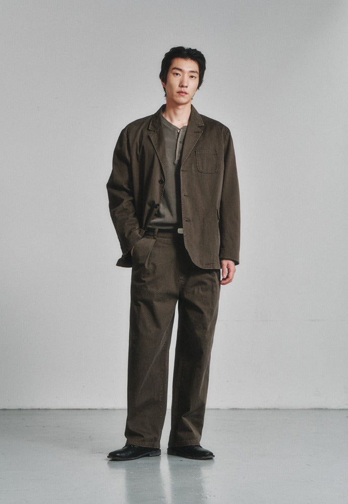 Art if acts - Washed 3 Button Blazer (Olive) product image 1 | TRAB K-Fashion Australia