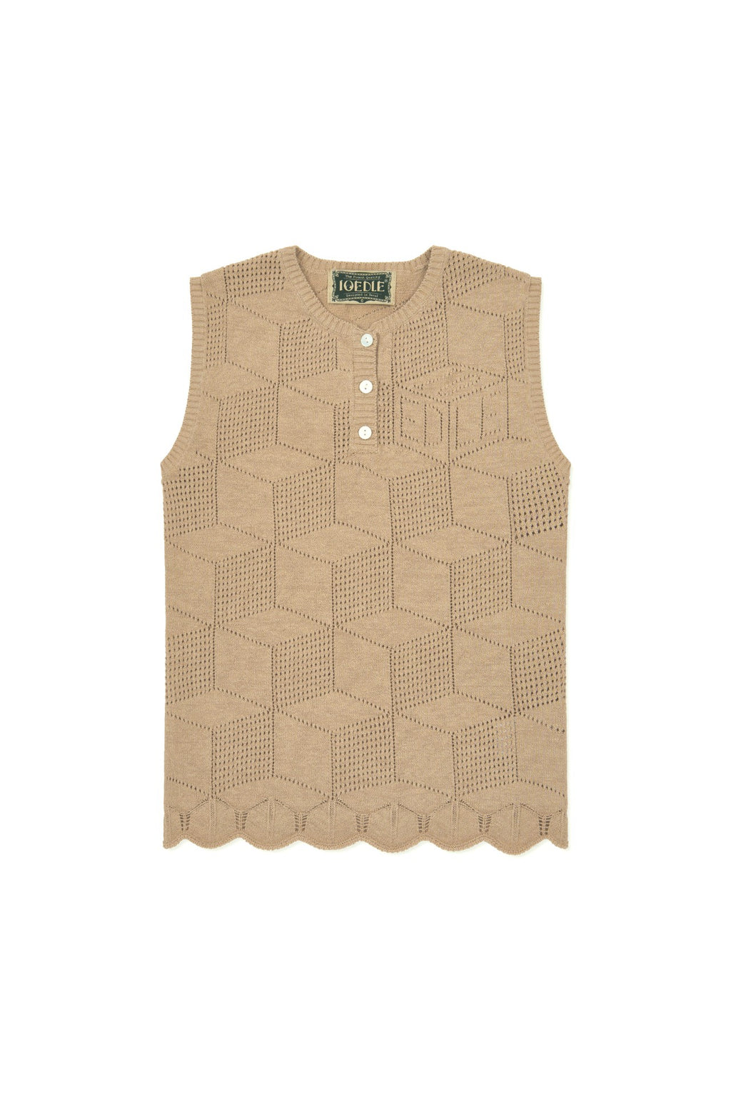 Ioedle - Architectural Infinite Hexagonal Mesh Vest (Beige) product image 2 | TRAB K-Fashion Australia