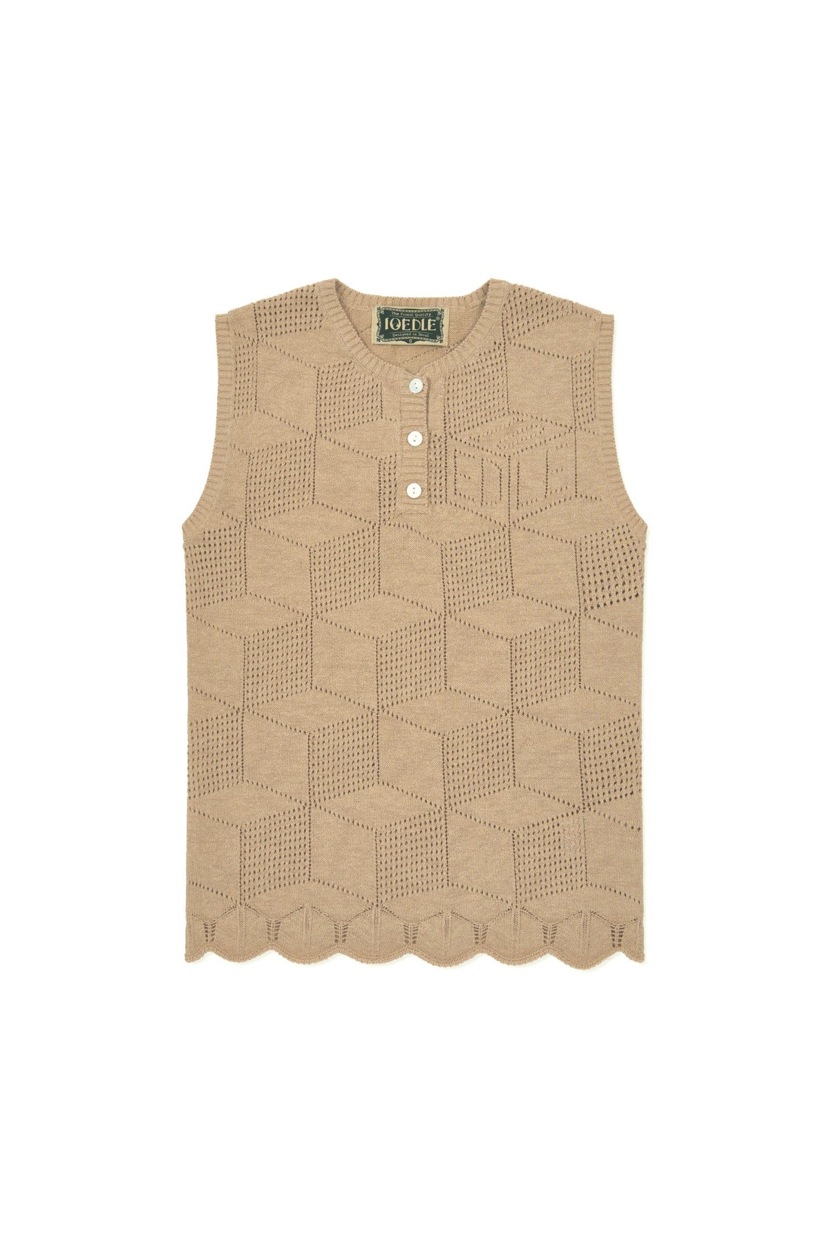 Ioedle - Architectural Infinite Hexagonal Mesh Vest (Beige) product image 2 | TRAB K-Fashion Australia