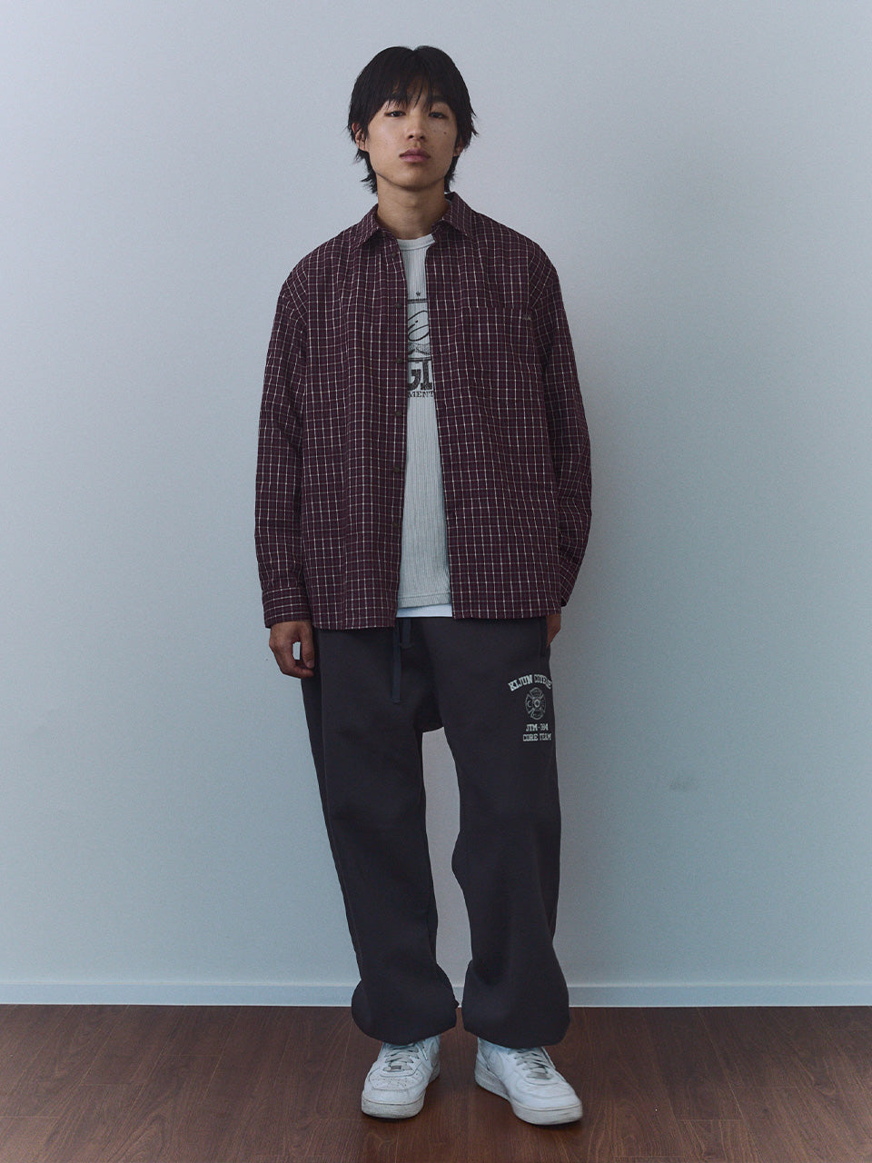 Kijun - Ivy Classic Check Shirt (Burgundy) product image 3 | TRAB K-Fashion Australia