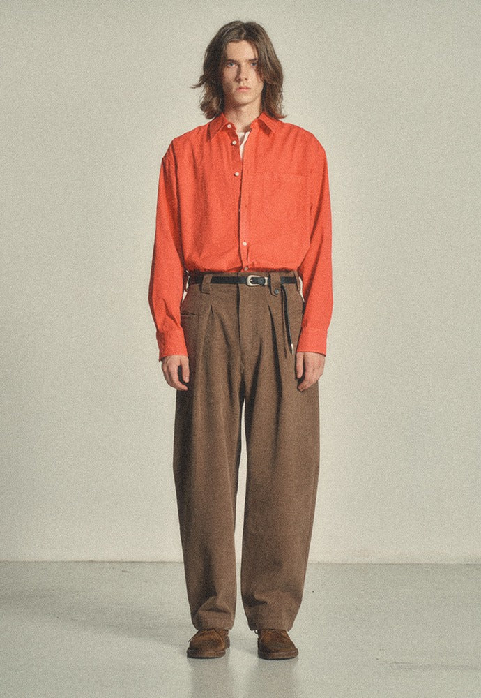 Art if acts - Pocket On Tuck Pants (Brown) product image 1 | TRAB K-Fashion Australia