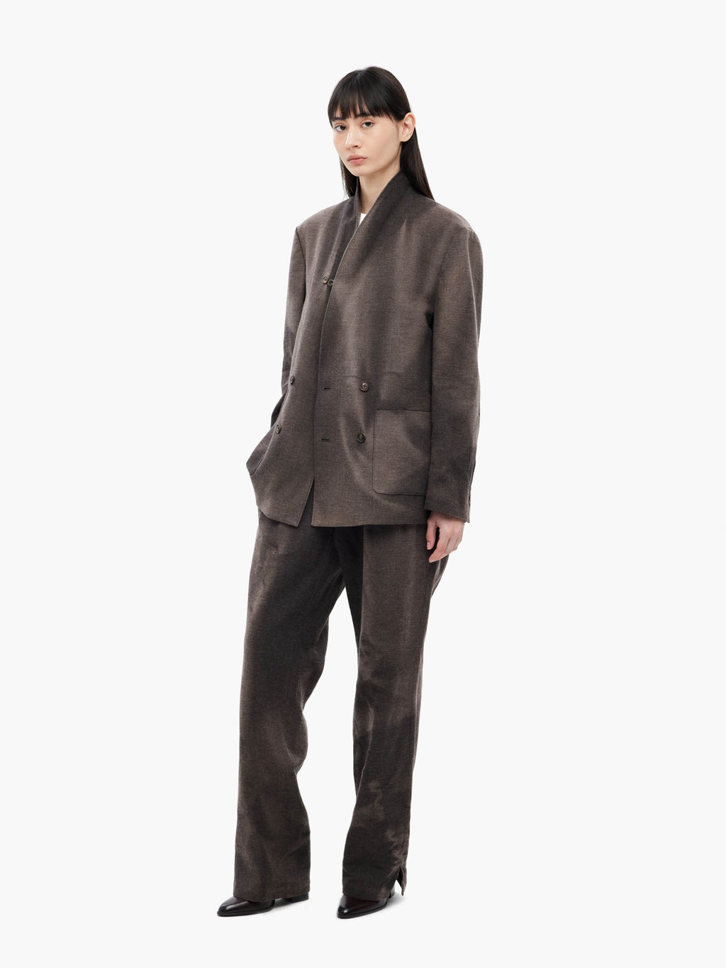 Jiyong Kim - Sun-Bleached Straight Trousers (Brown) product image 2 | TRAB K-Fashion Australia