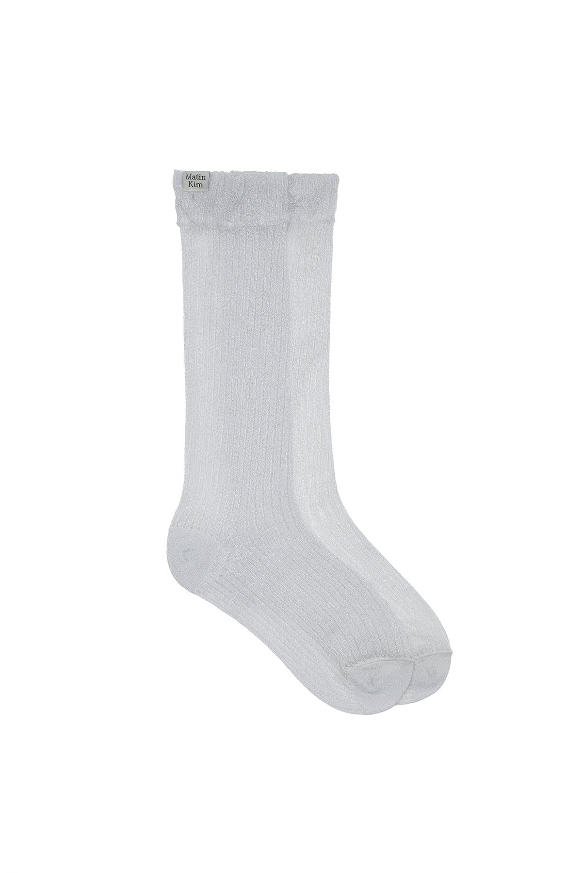 Matin Kim - Glow Sheer Crew Socks (Light Grey) product image 2 | TRAB K-Fashion Australia