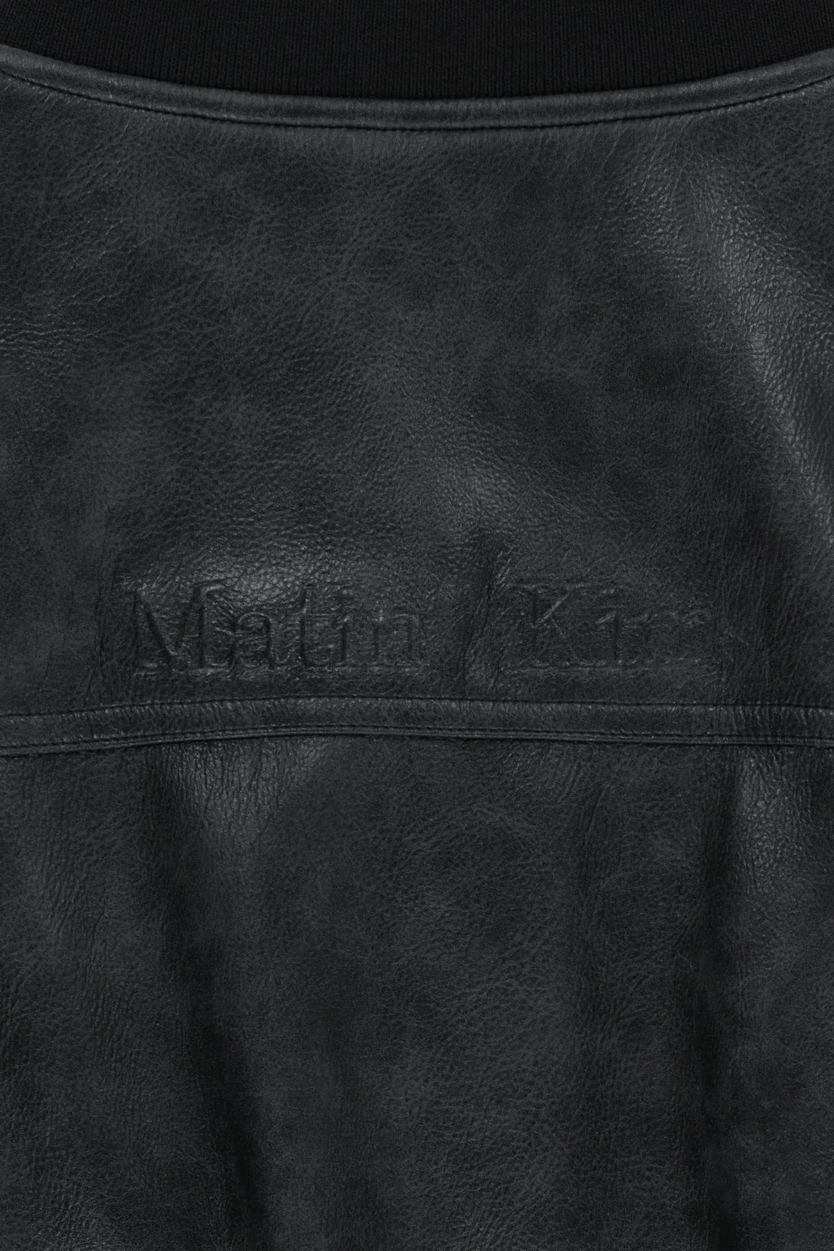 Matin Kim - Faux Leather Rib Collar Blouson (Black) product image 5 | TRAB K-Fashion Australia