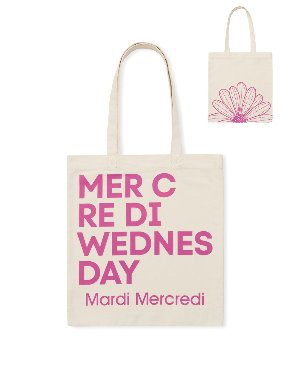 Mardi Mercredi - Canvas Bag Flower Du Mercredi (Cream Deeppink) product image 1 | TRAB K-Fashion Australia