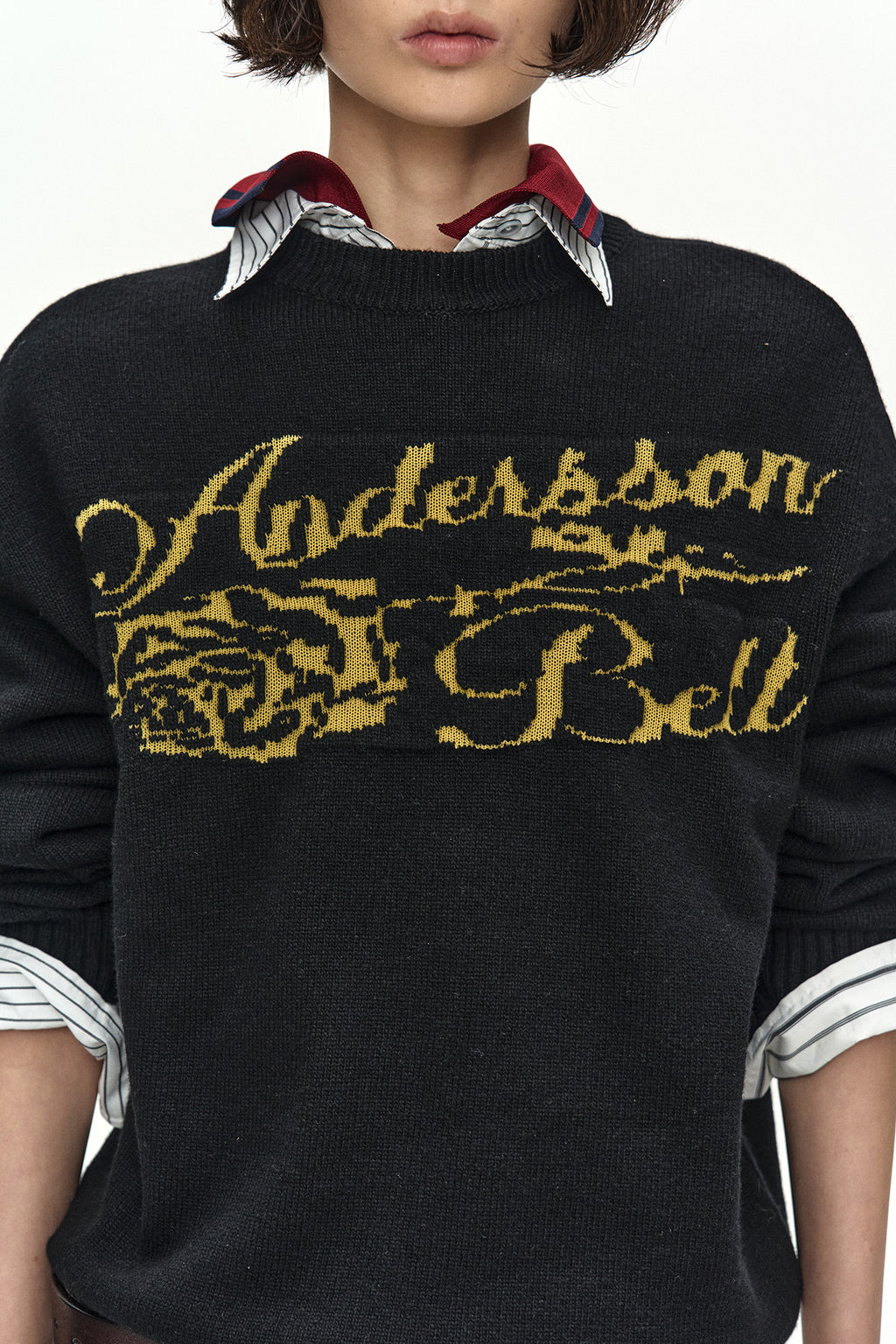 Andersson Bell - Unisex Cashmere Rose Crew-Neck Sweater (Black) product image 11 | TRAB K-Fashion Australia