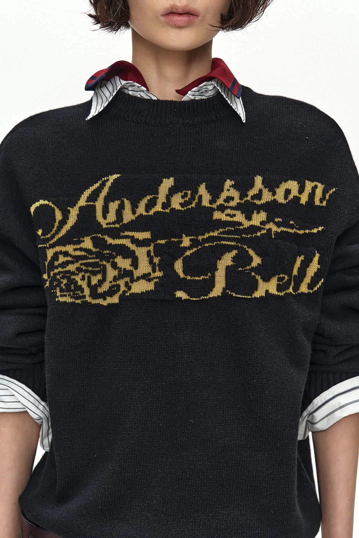 Andersson Bell - Unisex Cashmere Rose Crew-Neck Sweater (Black) product image 11 | TRAB K-Fashion Australia