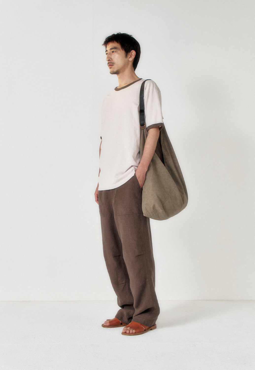 Art if acts - Linen Peddler Bag (Taupe) product image 3 | TRAB K-Fashion Australia