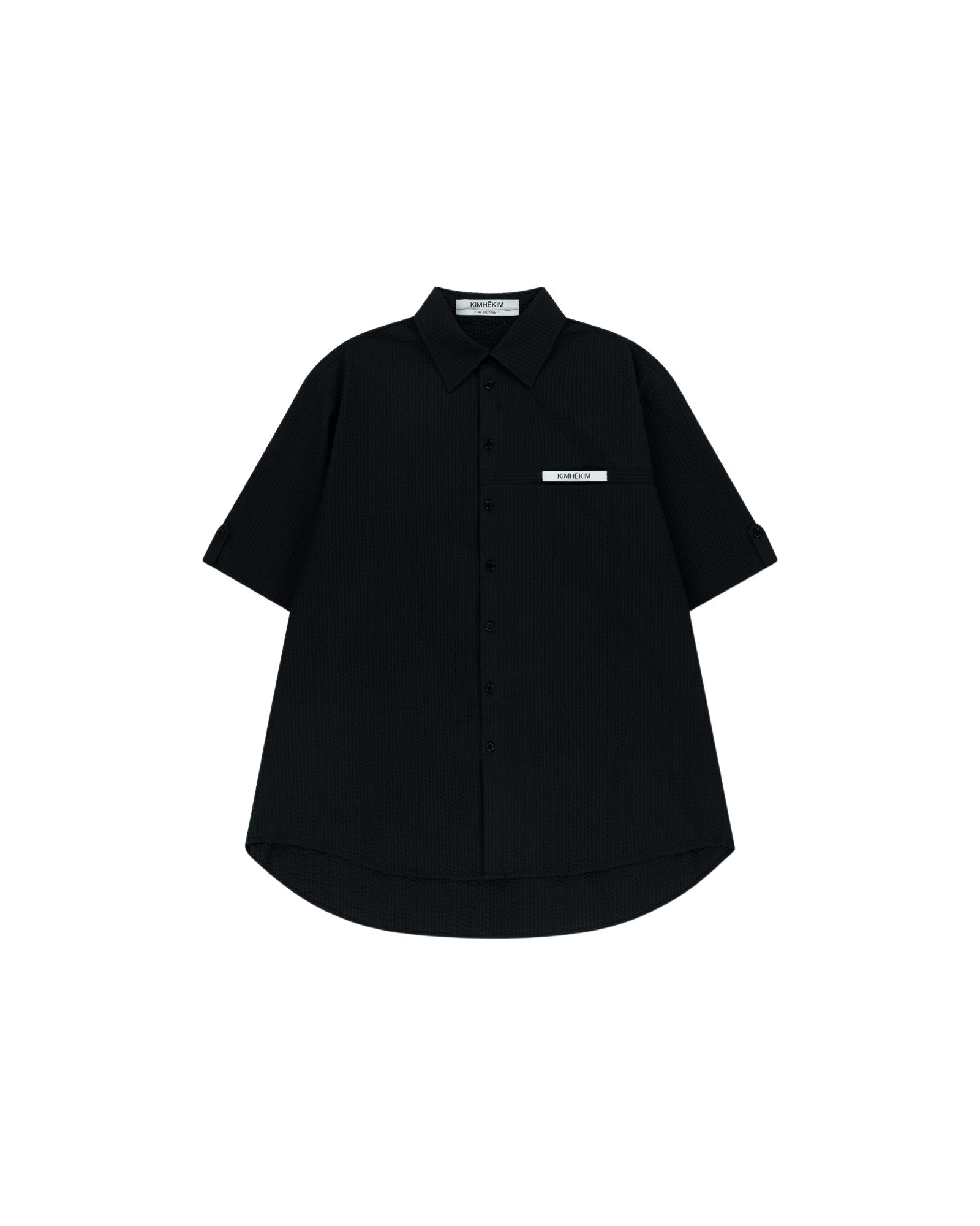 Kimhe Kim - Stripped Label Short Sleeves Shirt (Black) product image 18 | TRAB K-Fashion Australia