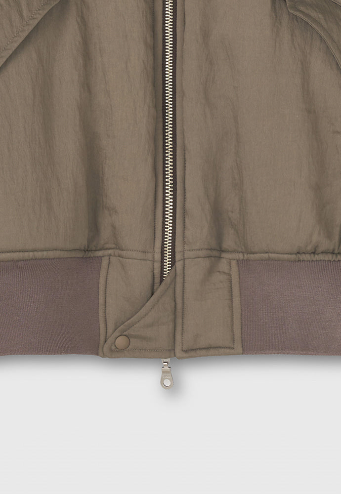 Tonywack - Silk Blend Brushed Bomber Jacket (Pale Olive) product image 18 | TRAB K-Fashion Australia