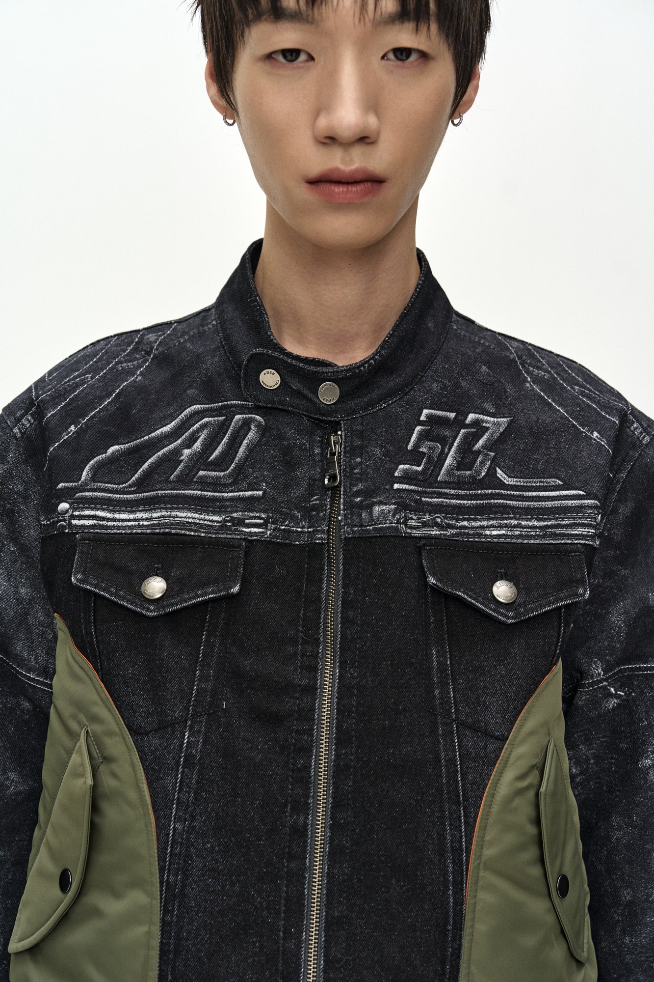 Andersson Bell - Nylon Patch Racing Denim Combo Jacket (black) (Black) product image 6 | TRAB K-Fashion Australia