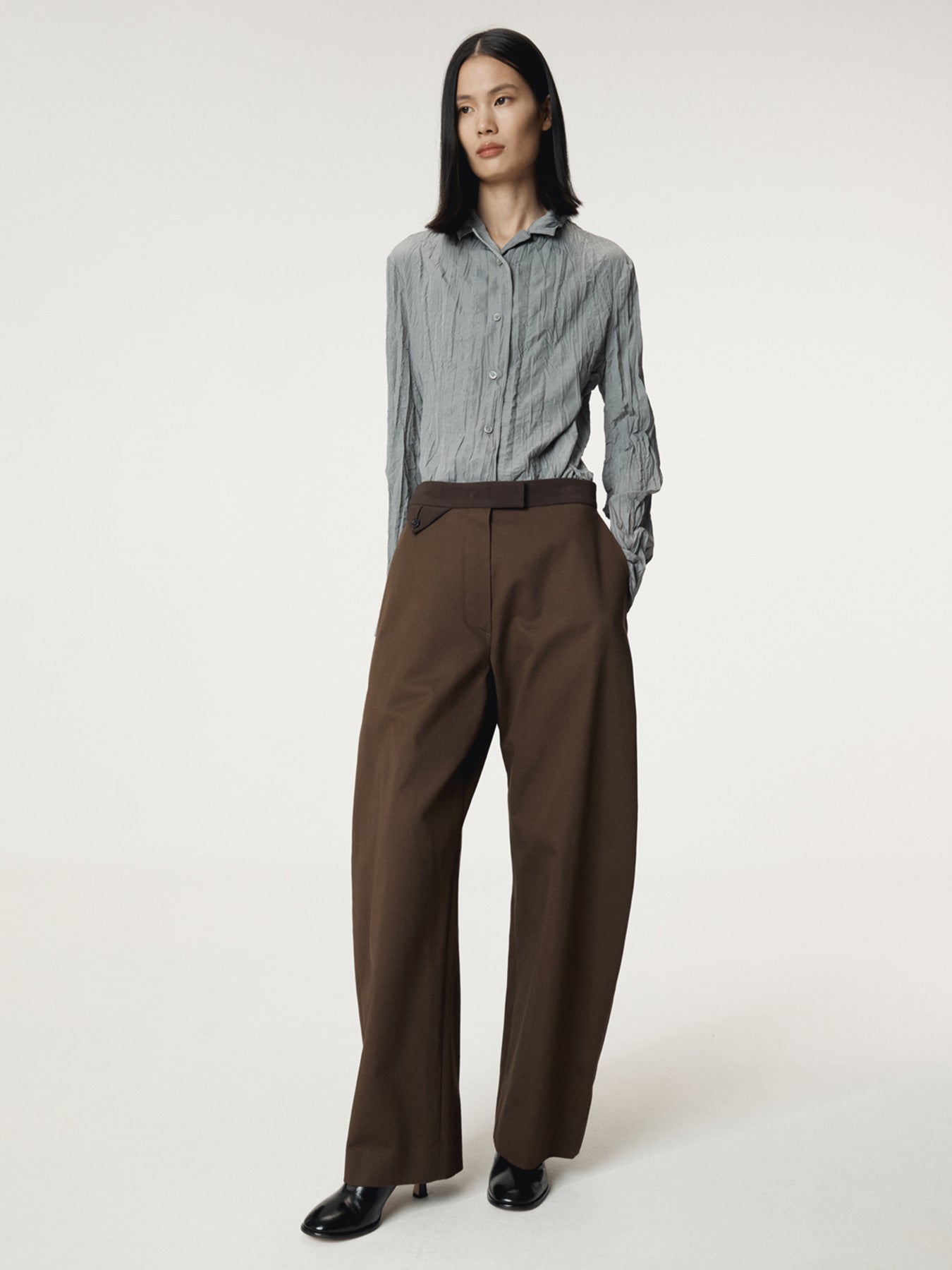 Recto - High-Rise Curved Legs Pants (Vintage Brown) product image 7 | TRAB K-Fashion Australia