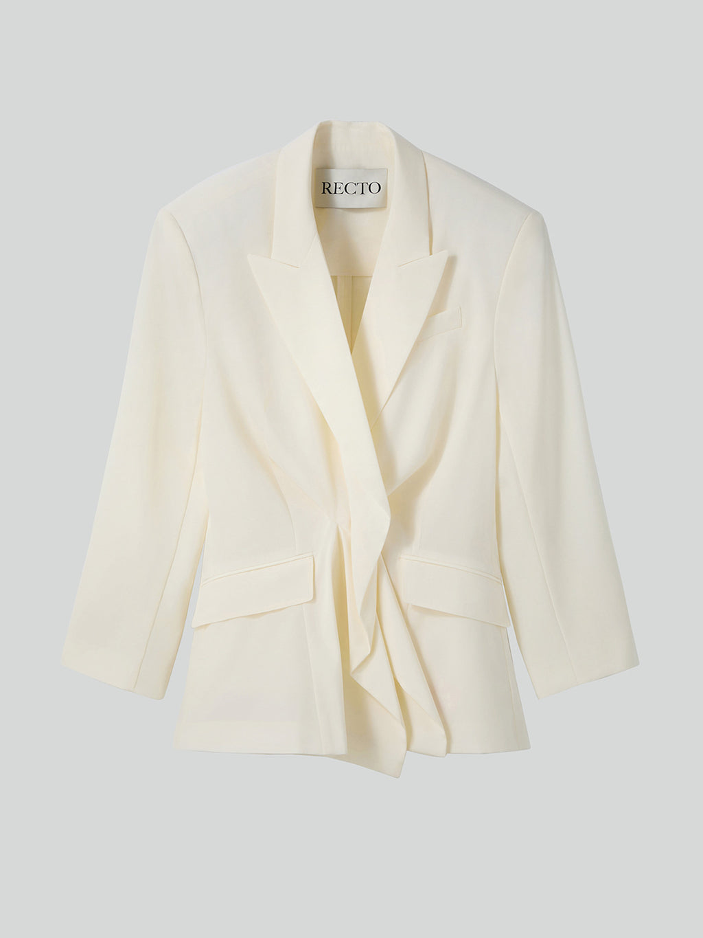 Recto - Drape Detail Suit Jacket (Ivory) product image 5 | TRAB K-Fashion Australia