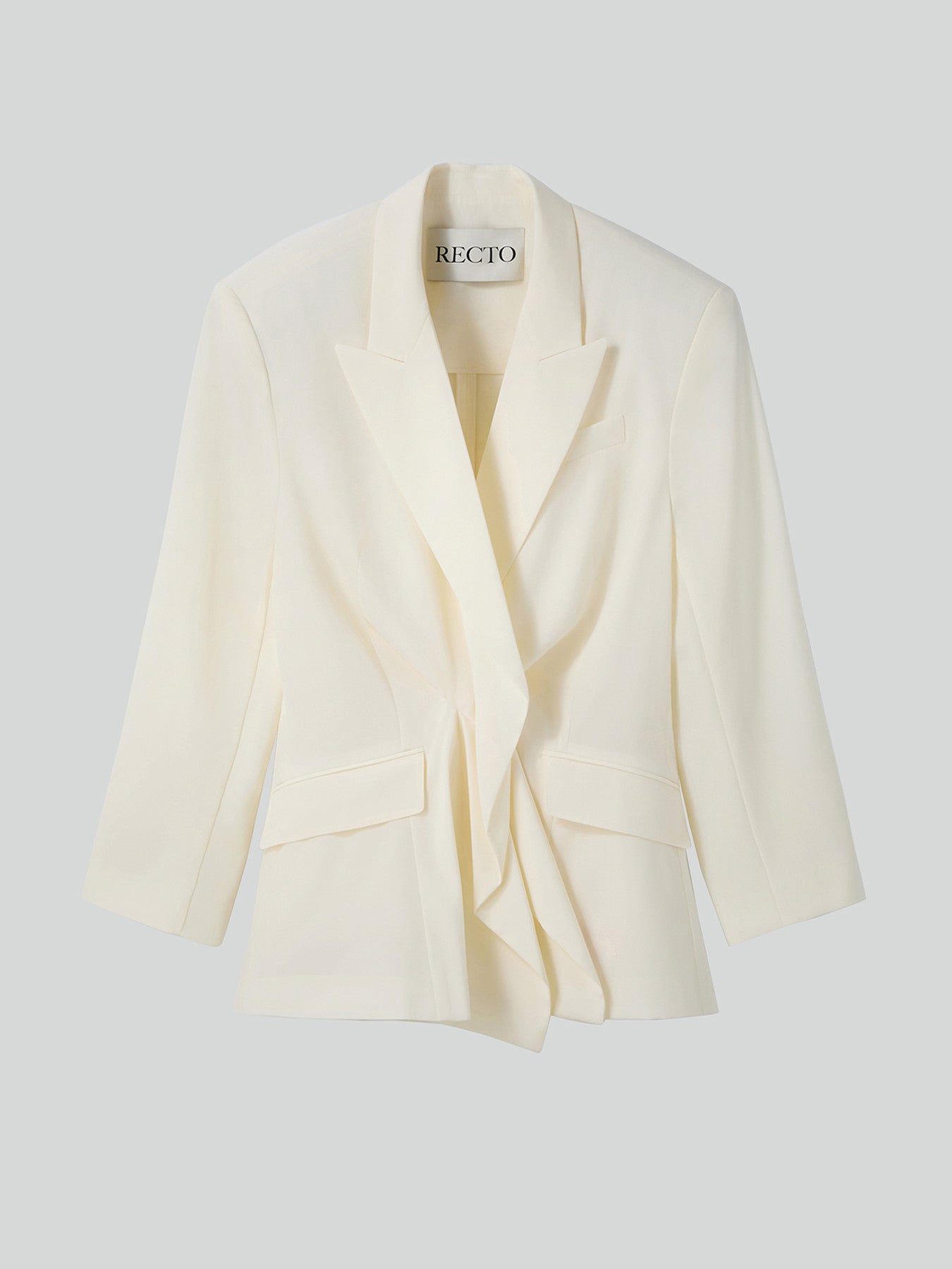 Recto - Drape Detail Suit Jacket (Ivory) product image 5 | TRAB K-Fashion Australia