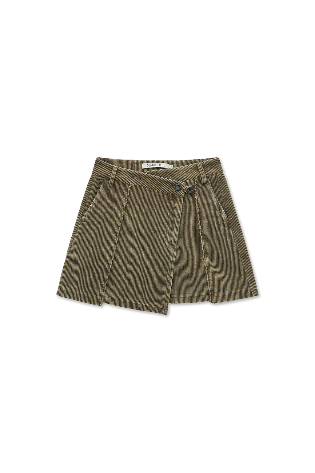 Matin Kim - Washed Corduroy Wrap Skirt (Khaki) product image 1 | TRAB K-Fashion Australia