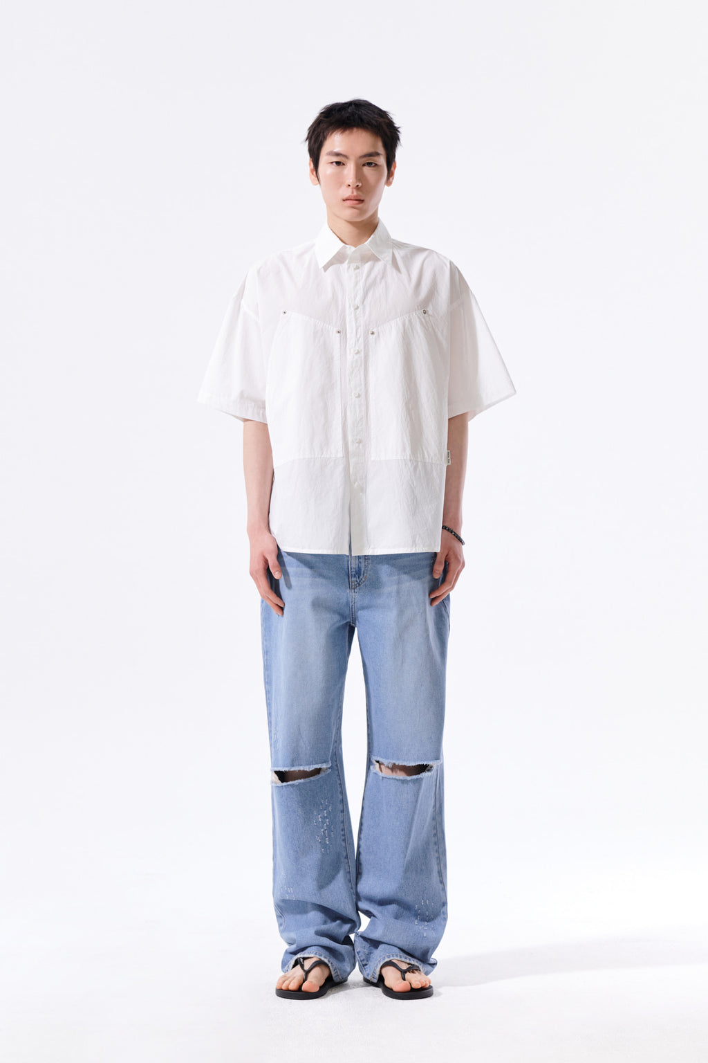 Matin Kim - Distressed Denim Pants (Blue) product image 6 | TRAB K-Fashion Australia