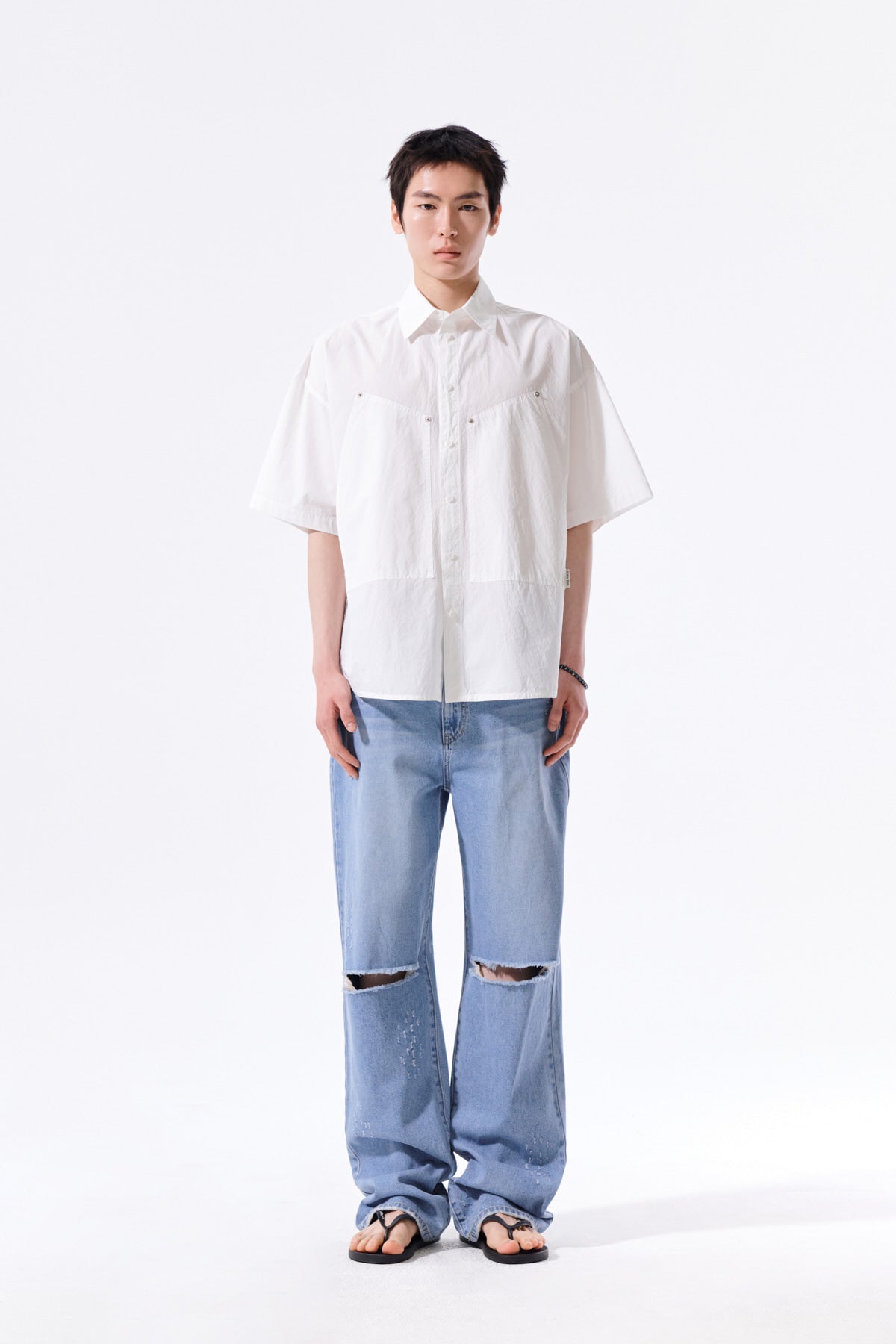 Matin Kim - Distressed Denim Pants (Blue) product image 6 | TRAB K-Fashion Australia