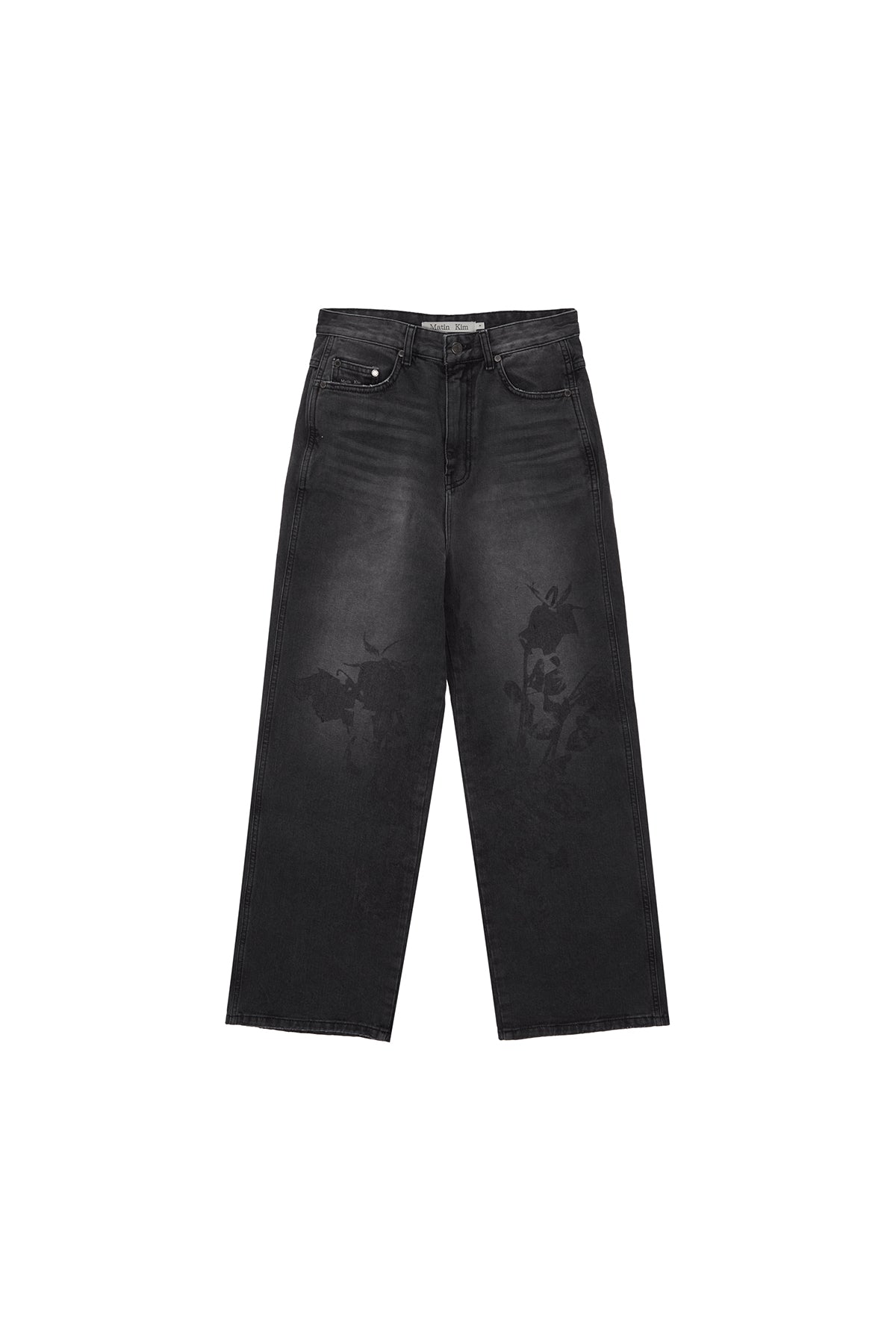 Matin Kim - Flower Printed Denim Pants (Light Blue) product image 11 | TRAB K-Fashion Australia