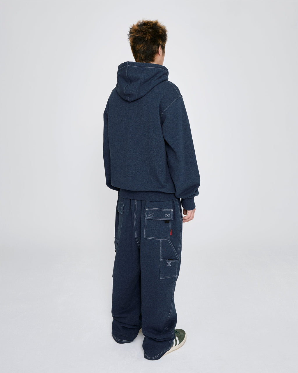 yeseyesee - Y.E.S Stitch Pocket Zip Up Hoodie (Navy) product image 9 | TRAB K-Fashion Australia