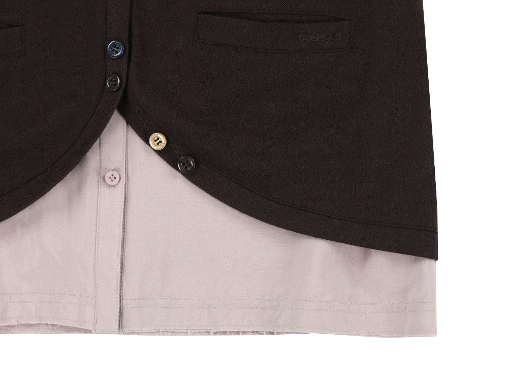 Coyseio - Layered Shirt Cardigan (Brown) product image 15 | TRAB K-Fashion Australia