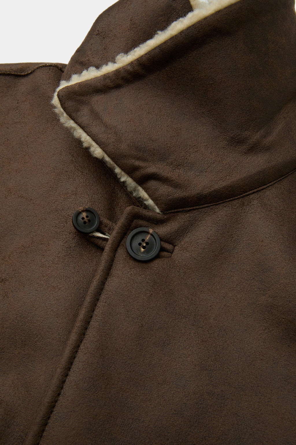 Coor - Linking Binding Fake Shearling Half Coat (Brown) product image 6 | TRAB K-Fashion Australia