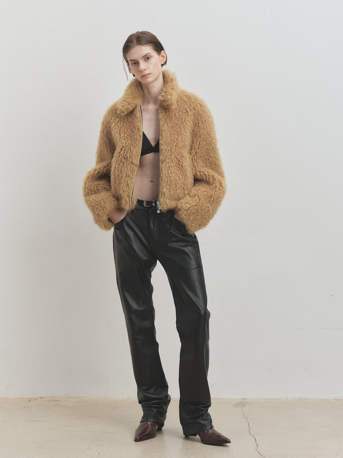 Tonywack - Cropped Fur Blouson (Royale Beige) product image 5 | TRAB K-Fashion Australia