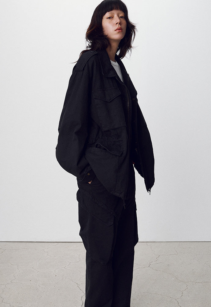 Tonywack - Garment-Dyed Gabardine Oversized Military Jacket (Carbon Pigment) product image 1 | TRAB K-Fashion Australia