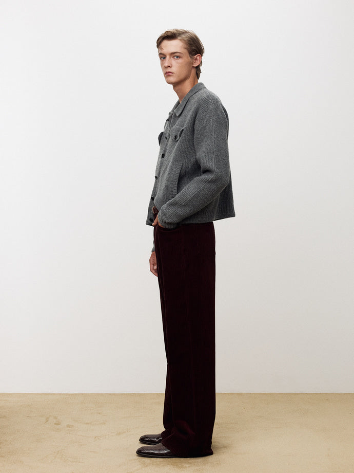 Tonywack - Italian Corduroy Loose Flared Pants (Burgundy) product image 2 | TRAB K-Fashion Australia