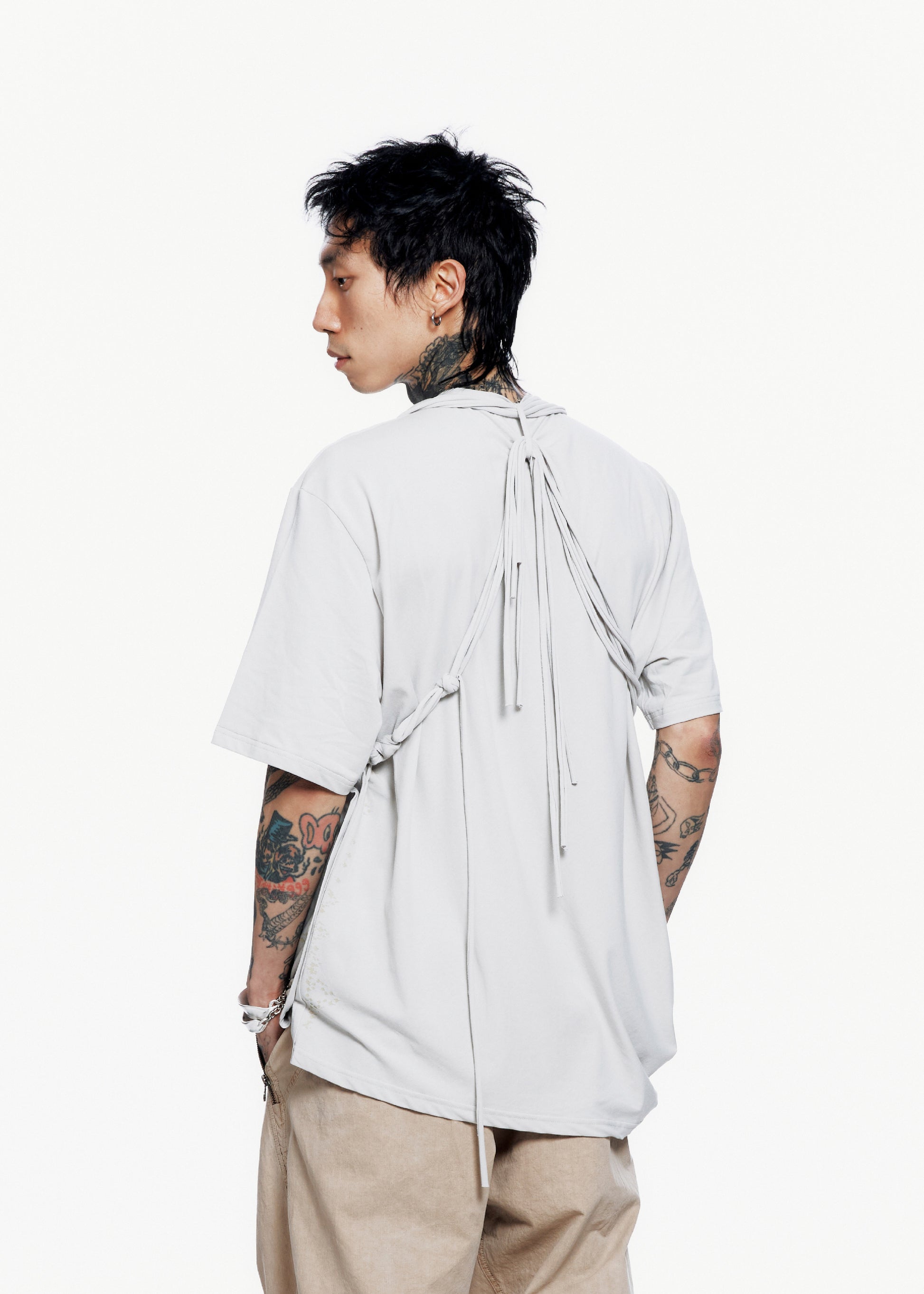 Hyein Seo - Macrame Backstrap Top (Mist Grey) product image 1 | TRAB K-Fashion Australia