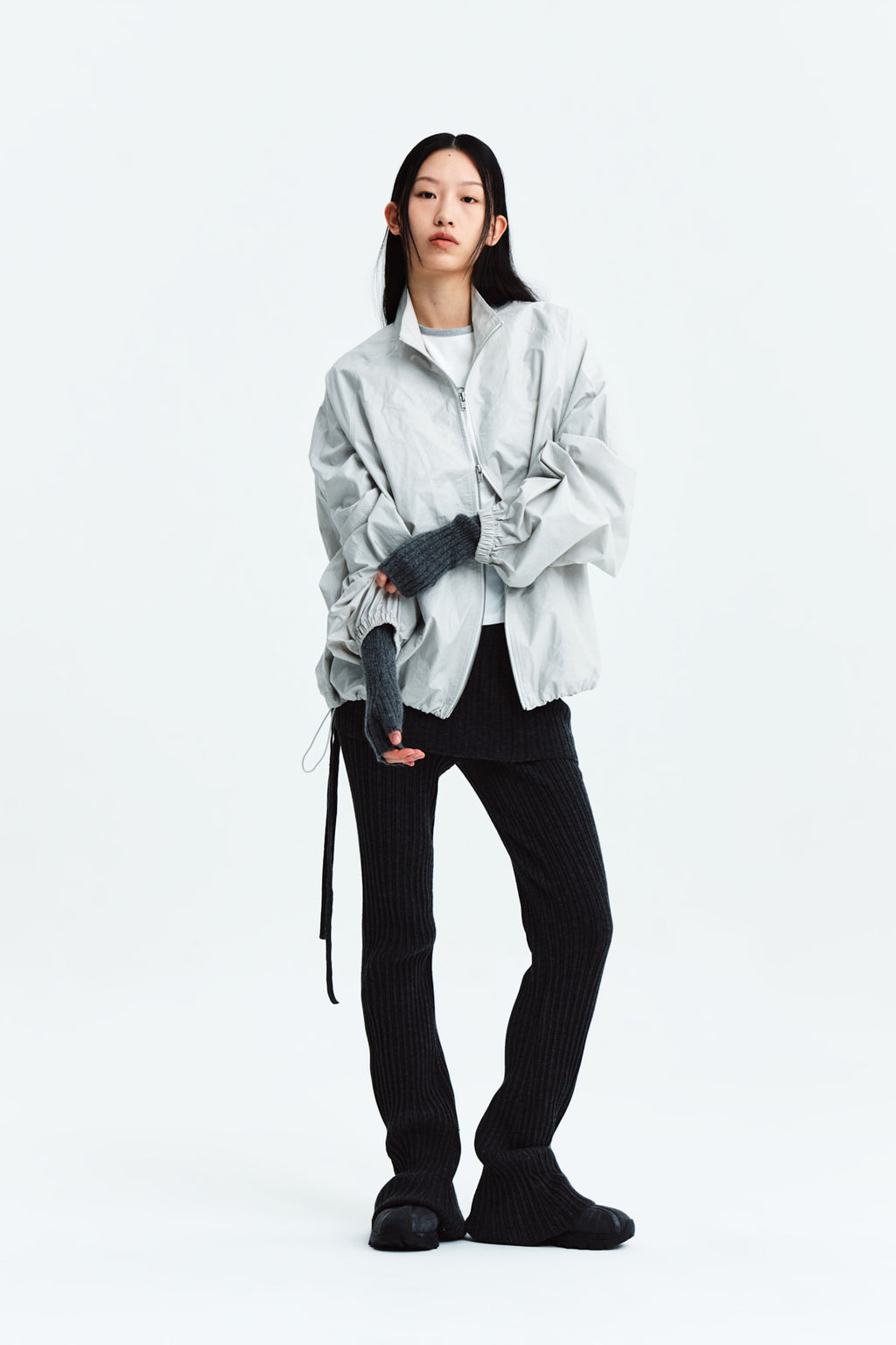 Matin Kim - Matin Kim Logo Coating Jumper (Grey) product image 9 | TRAB K-Fashion Australia