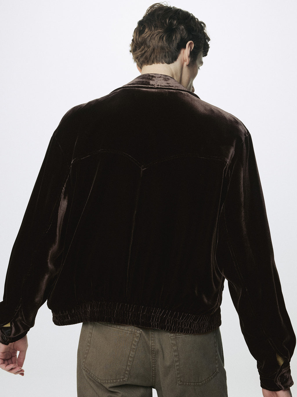 Tonywack - Velvet Zippered Blouson Jacket (Dark Brown) product image 9 | TRAB K-Fashion Australia